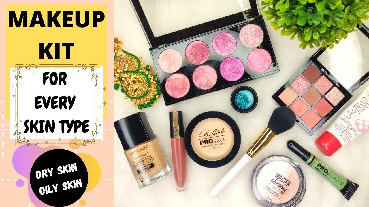 MAKEUP KIT FOR BRIDAL/BEGINNERS || DRY SKIN OR OILY SKIN  || ALL IN ONE VIDEO