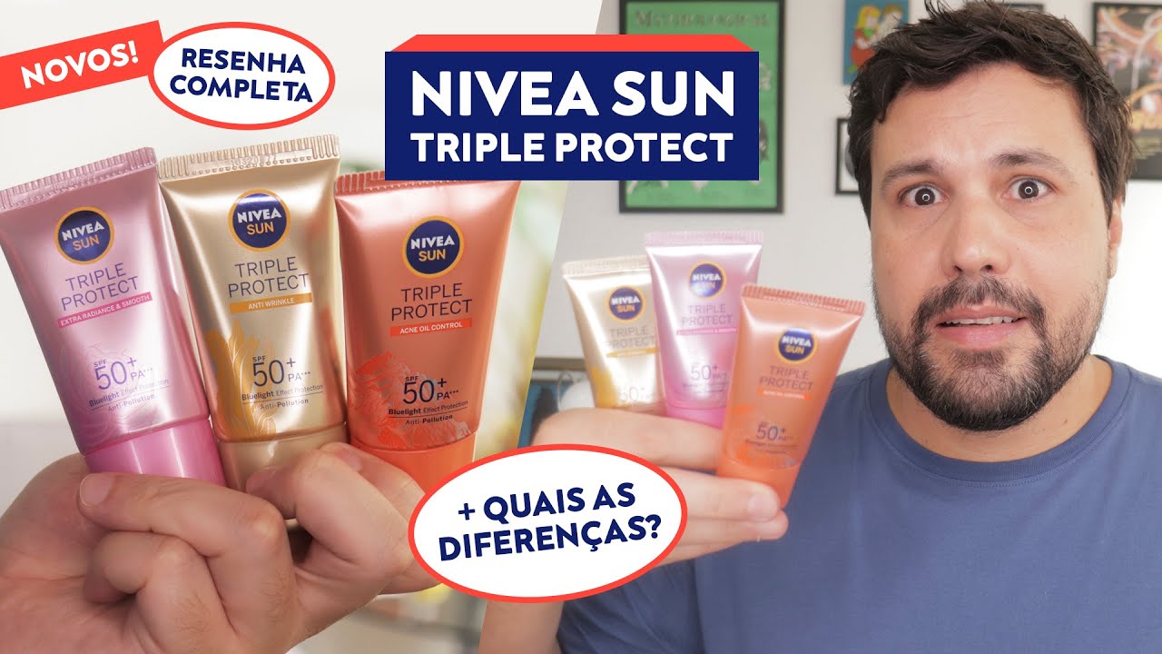 NIVEA SUN TRIPLA PROTEÇÃO Protetor Solar Antissinais Antiacne e Pele Radiante Resenha Triple Protect