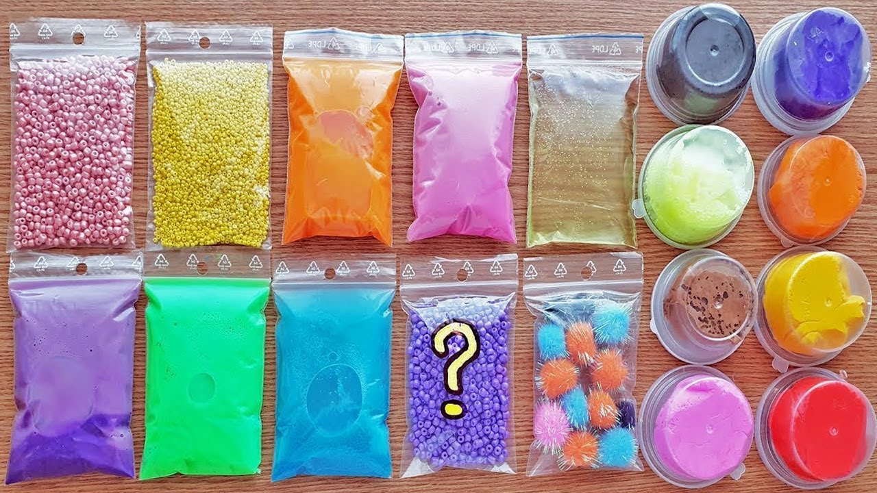 Making Crunchy Slime with Bags and Clay - Satisfying Slime Videos