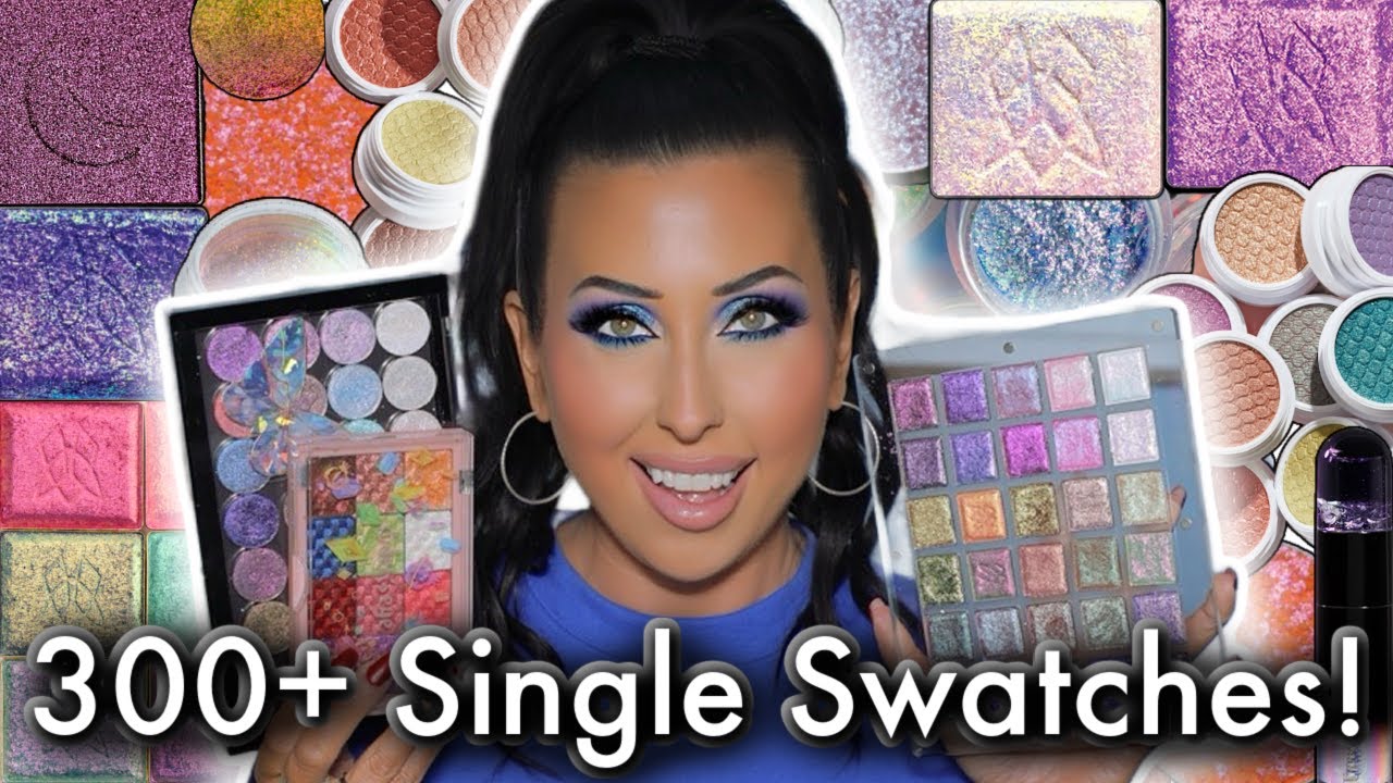 Swatching MY ENTIRE COLLECTION of Singe Shadows + Pigments! 300+ Shadows, Mulitchromes, Holochromes!