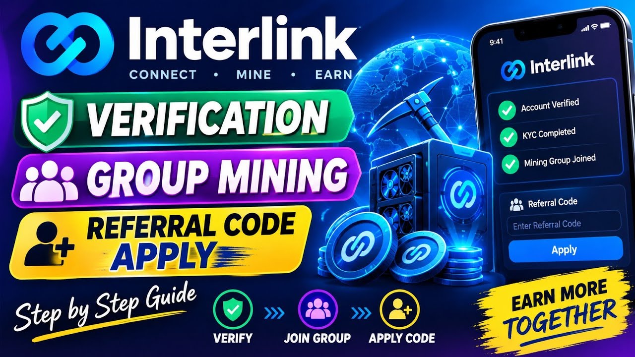 Interlink verification, group mining and referral code