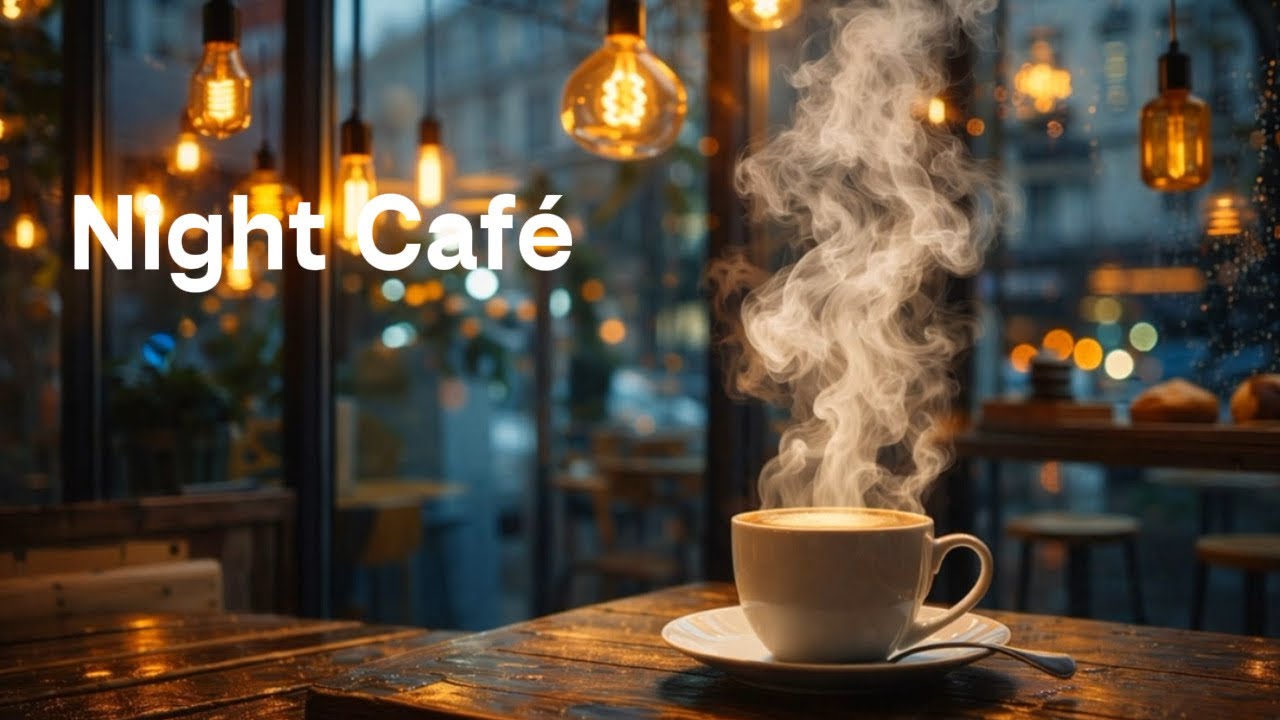 Night Coffee Shop Cozy Café Ambience with Soft Chillhop Music