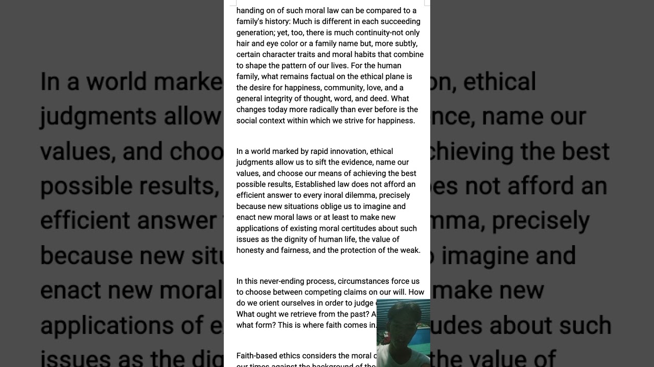 RELIGION AND ETHICS