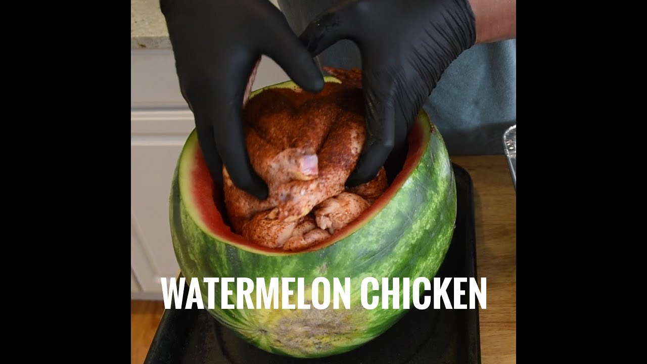 Watermelon Chicken - How To Cook Chicken In A Watermelon - Shredded Chicken