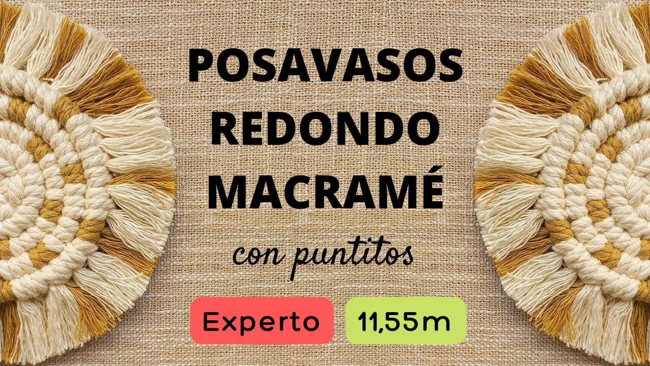 Cómo hacer un Posavasos de Macramé Redondo con Puntitos