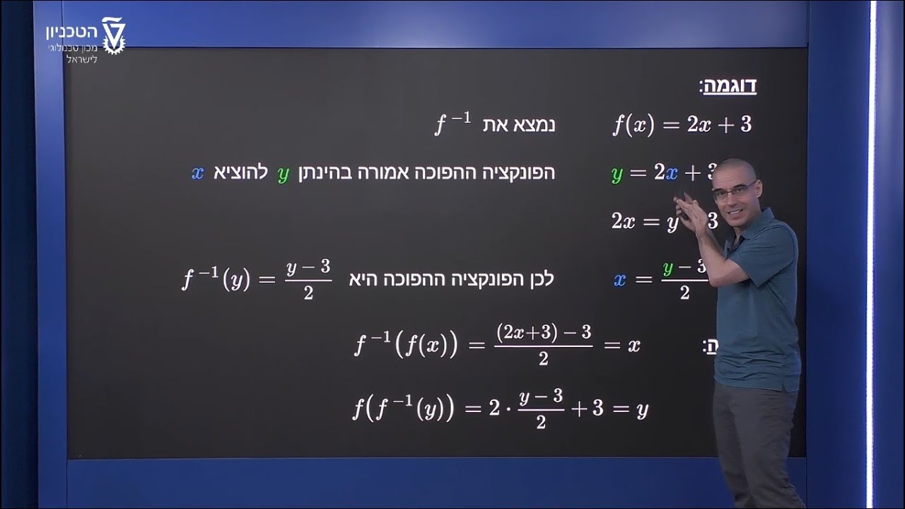נוסחה של פונקציה הפוכה - דוגמה