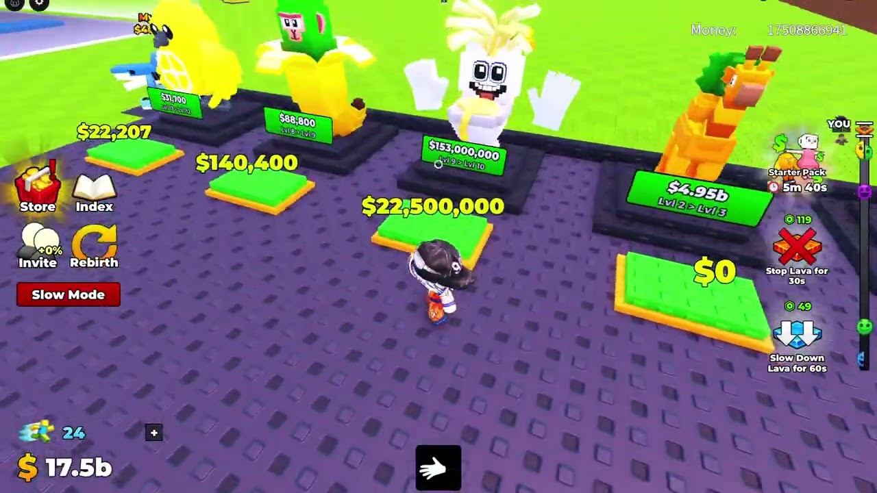 اليوم انا لعبت   Escape Rising Lava For Brainrots جبت حيونات نادرا