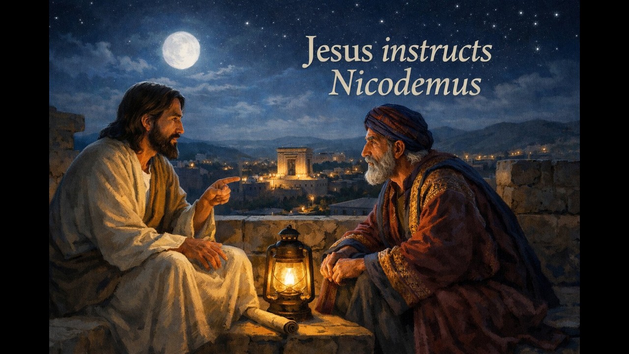 Jesus instructs Nicodemus