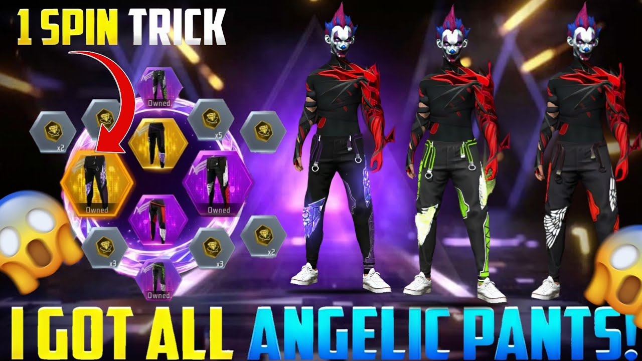 🔥ANGELIC PANT  1 spin 🤯 Free Fire NEW ANGELIC PANT RING EVENT 😍 Free Fire