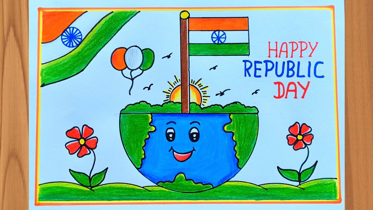 Republic Day Drawing |26 January SpecialDrawing | Easy Pencil & Colour Drawing |Lavi ArtsChitra