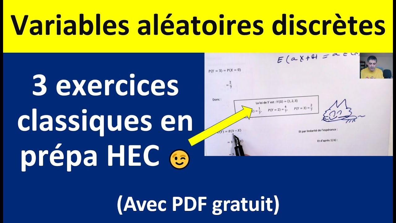 Variables aléatoires discrètes : exercices corrigés avec PDF prépa HEC