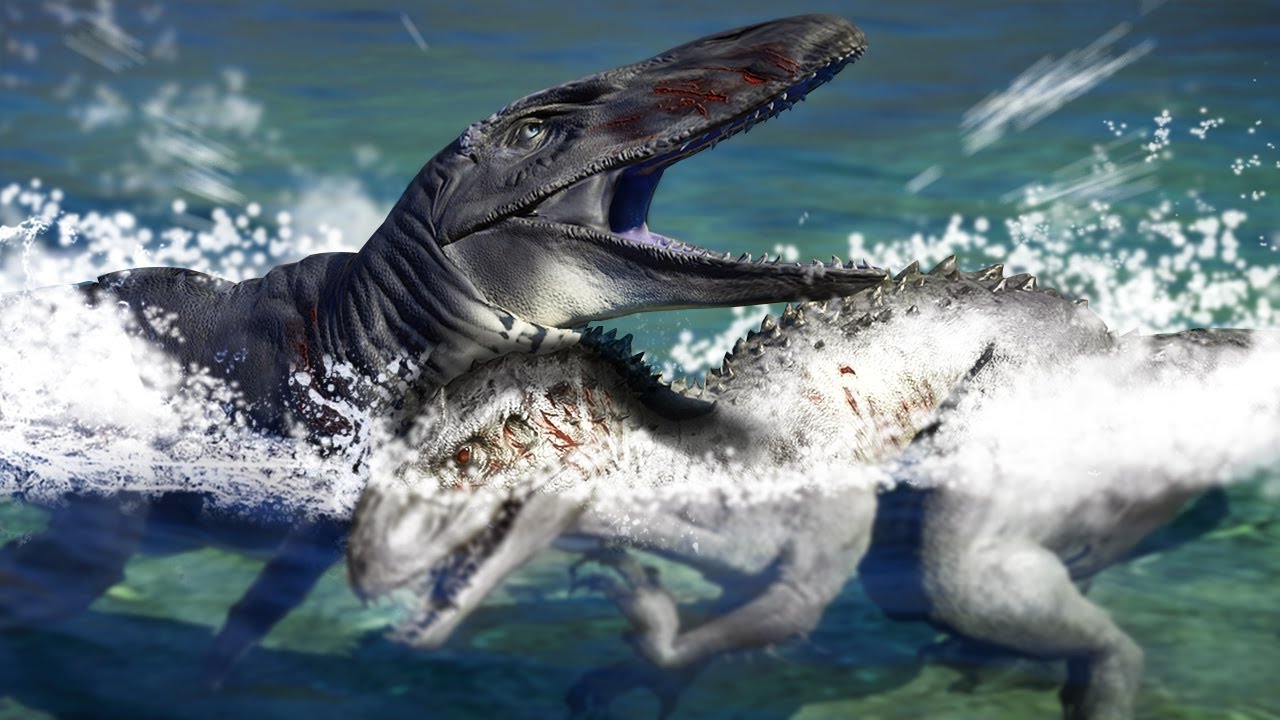 MOSASAURUS Vs INDOMINUS REX!!! : Jurassic World Evolution