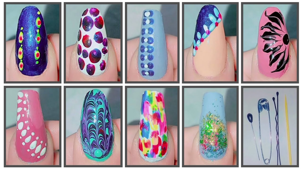 Top 9 nail art using everyday items 😱💅 You don’t need expensive tools to make beautiful nails!