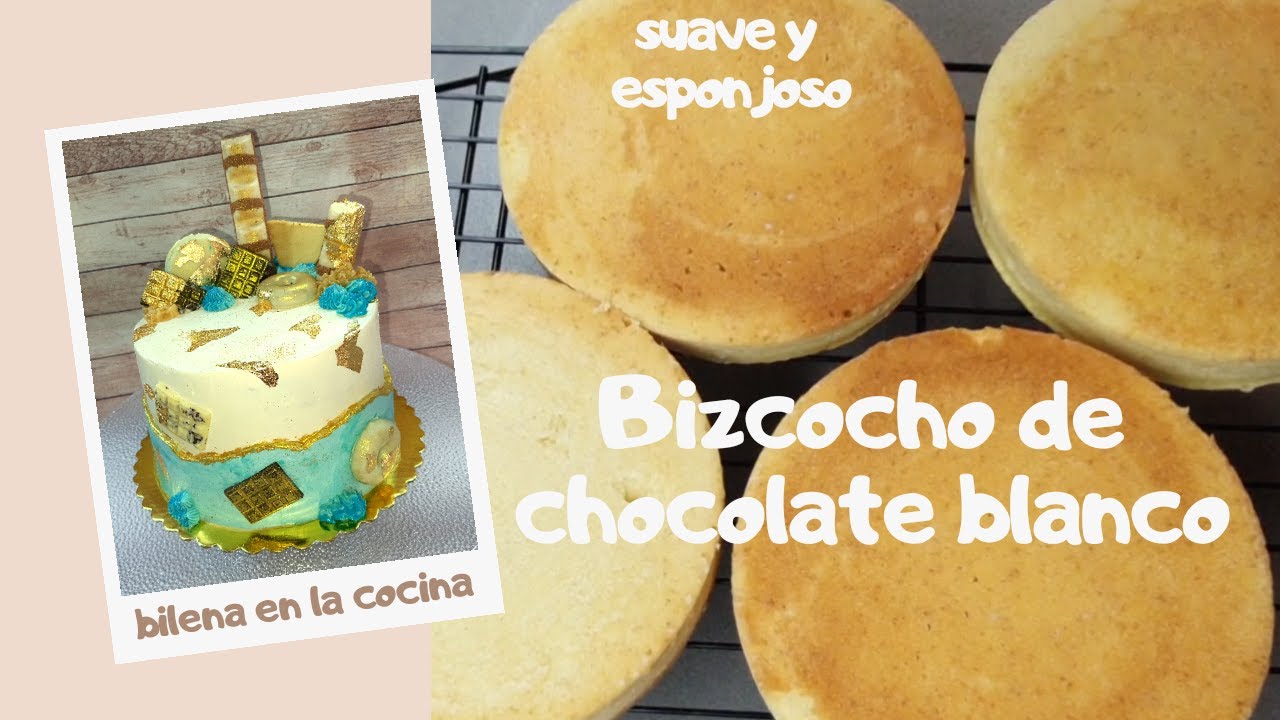COMO HACER BIZCOCHO DE CHOCOLATE BLANCO EL MAS SUAVE Y ESPONJOSO!!!