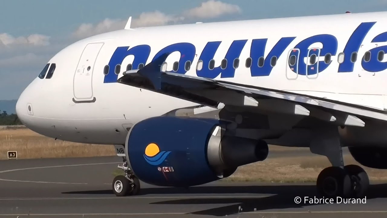 Nouvelair A320 take off 18R at Lyon St Exupéry [LYS/LFLL]