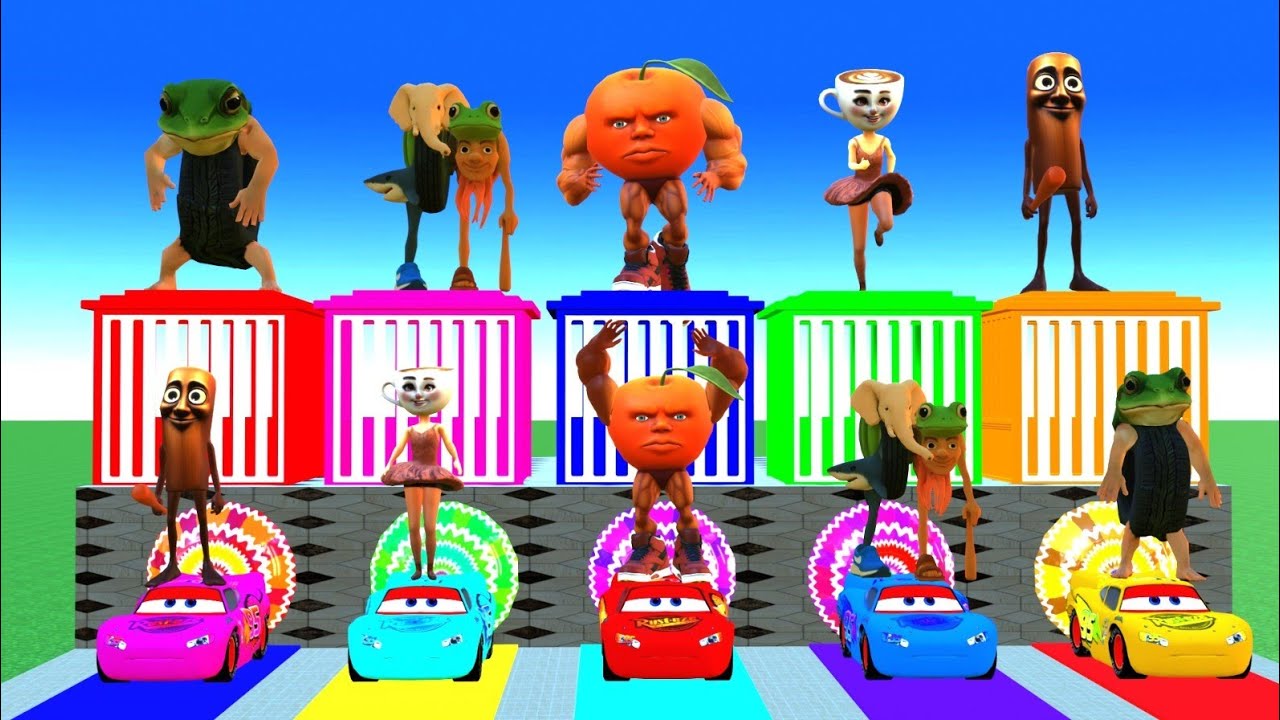 Long Slide Game With Tung Tung Lion Cow Hipotainas Tiger 3d Animal Game Funny 3d Animal 