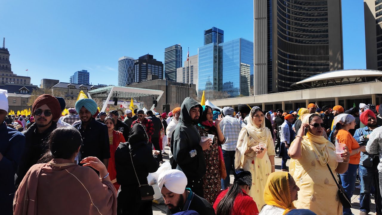 Walking Toronto's Downtown 4K | Largest Sikh Celebration in Canada (April 27th 2025)