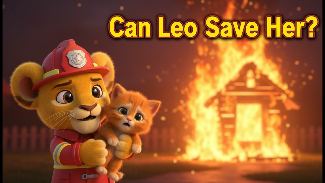 Leo the Firefighter Lion Saves the Rabbit! 🦁🔥 | Emotional Jungle Rescue Story #cartoon #story #viral