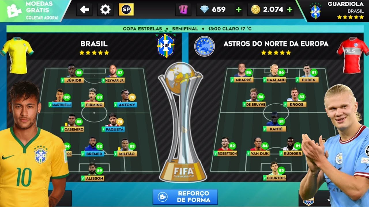 DLS 23 | Modo Carreira Brasil #13 ( Mundial Contra o Melhor Time do Jogo )