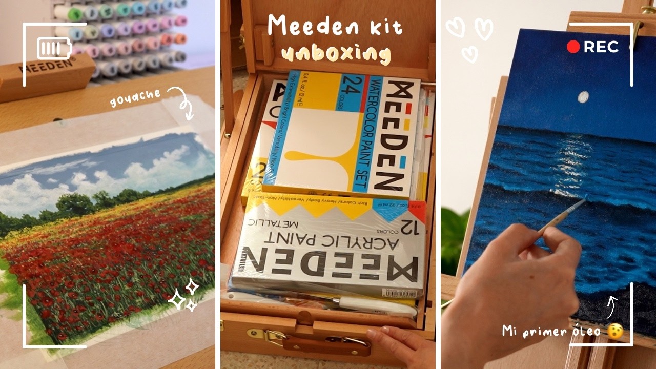 Unboxing kit de arte + primera pintura al &oacute;leo ft Meeden 🎨🖌️