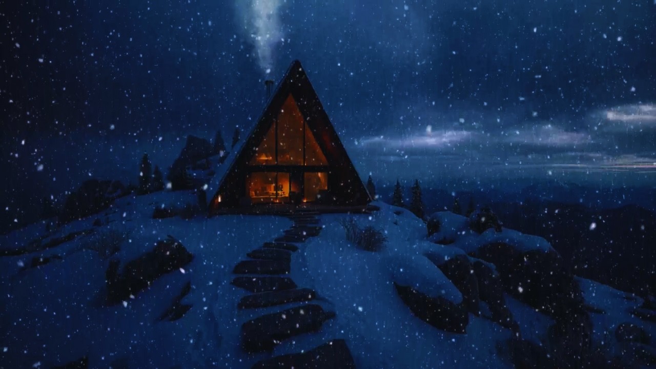 A Safe Place on a Stormy Winter Night ❄️ Relaxing Fireplace & Howling Wind for Deep Sleep