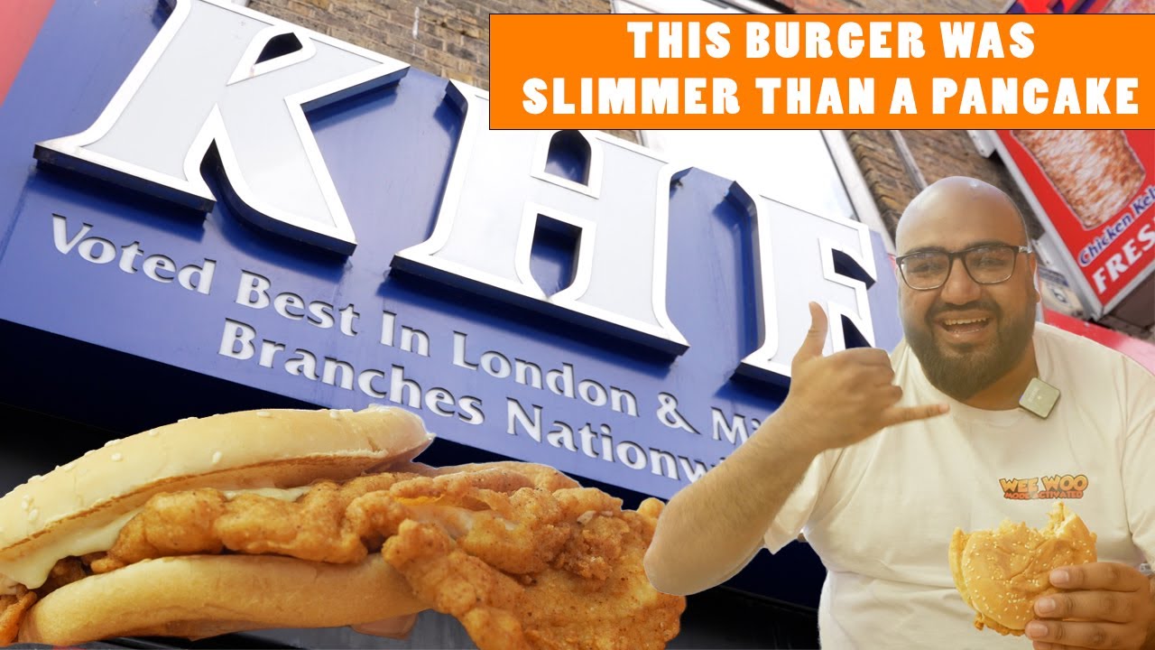 THE BURGER FROM HERE WAS SO GOOD - BUT THINNER THAN A PANCAKE - KHF  MILE END ROAD - EAST LONDON -