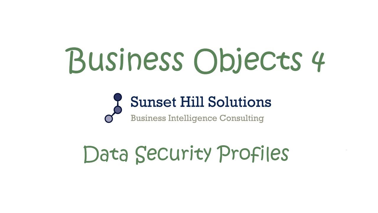 Business Objects 4x - Information Design Tool - Data Security Profiles