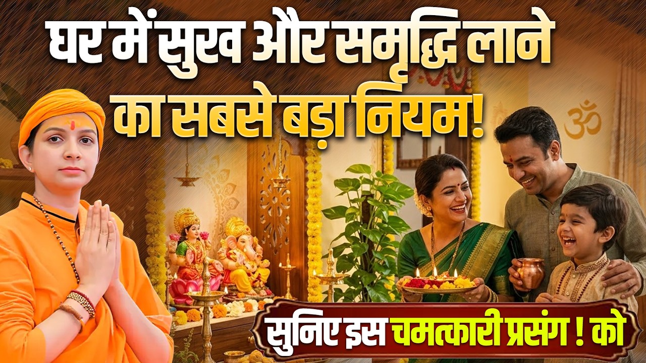 घर में सुख और समृद्धि लाने का सबसे बड़ा नियम! सुनिए इस चमत्कारी प्रसंग को | Sadhvi Varsha Nagar Ji