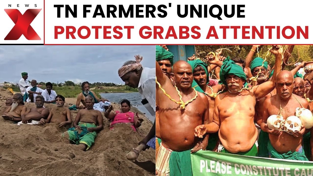 Viral Video: TN Farmers Bury Themselves in Sand Over Cauvery Water | NewsX