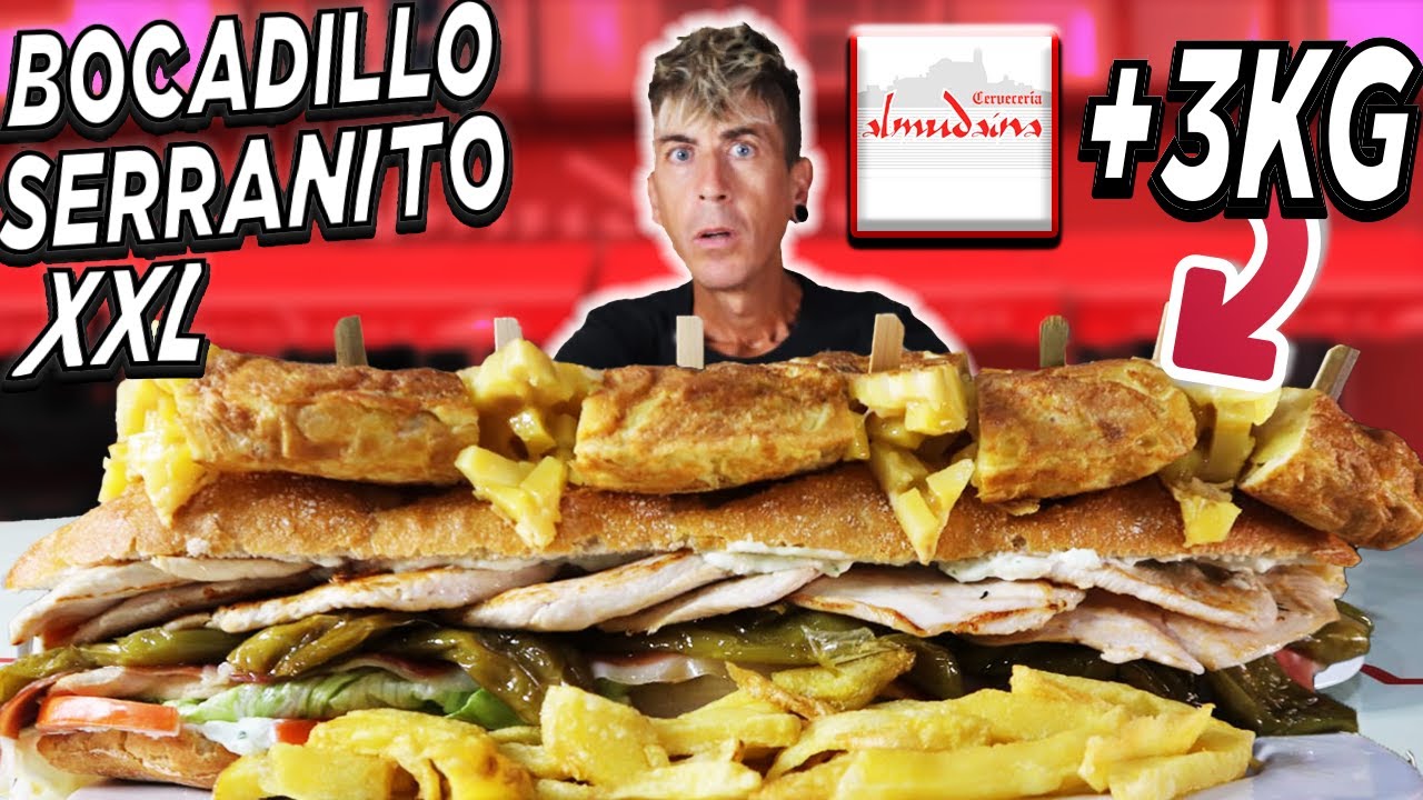 el RETO del BOCADILLO SERRANITO GIGANTE de +3KG en TIEMPO RÉCORD y PIDO TODOS LOS POSTRES QUE HAY
