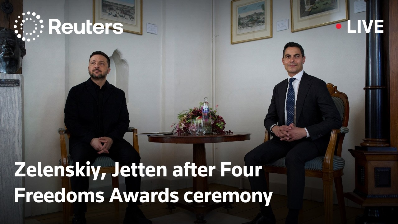 LIVE: Zelenskiy and Dutch Prime Minister Jetten speak after Four Freedoms Awards ceremony
