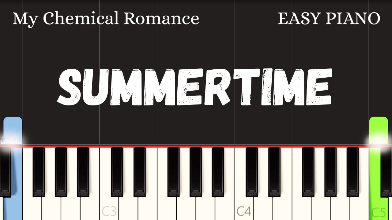 ONE HAND – My Chemical Romance – Summertime | Easy Piano Tutorial for Beginners