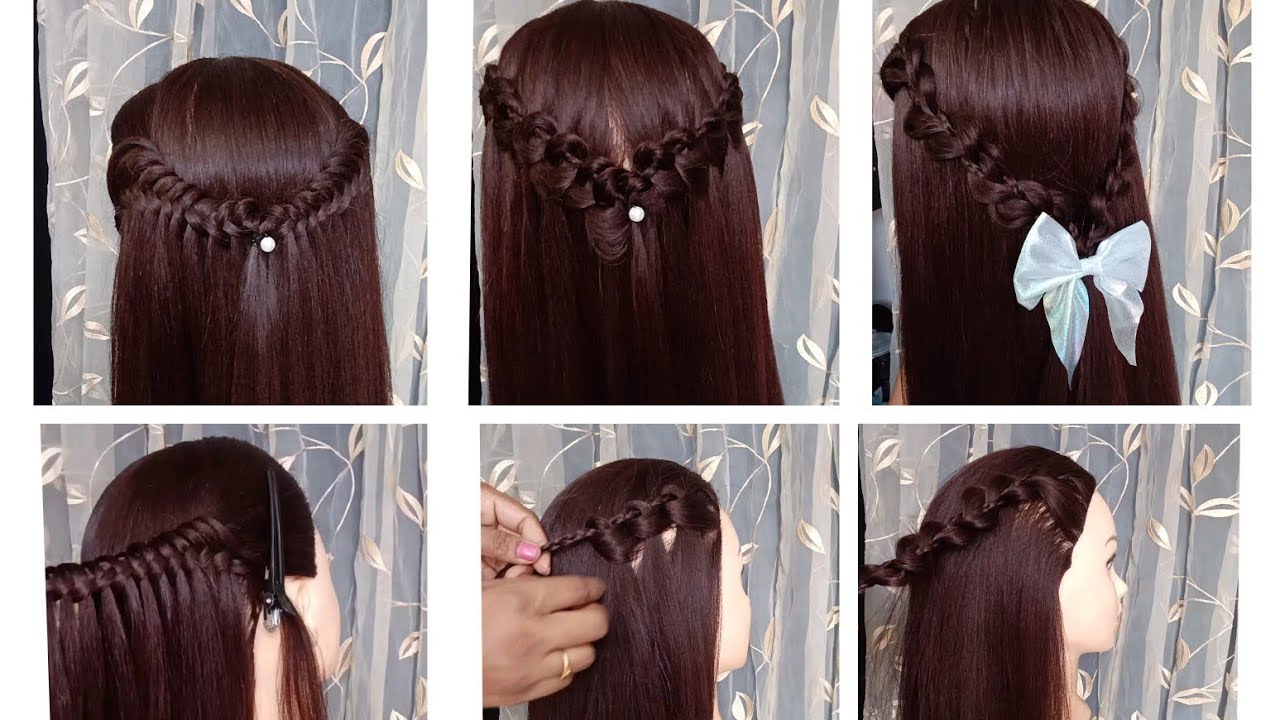VERY SIMPLE AND UNIQUE PARTY HAIRSTYLE 🎀3 DIFFERENT PARTY HAIRSTYLE #hairstyle #partyhairstyle 