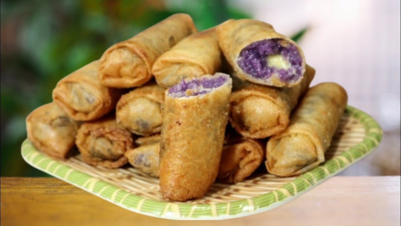 Ube Flavored Malagkit Turon With Cheese