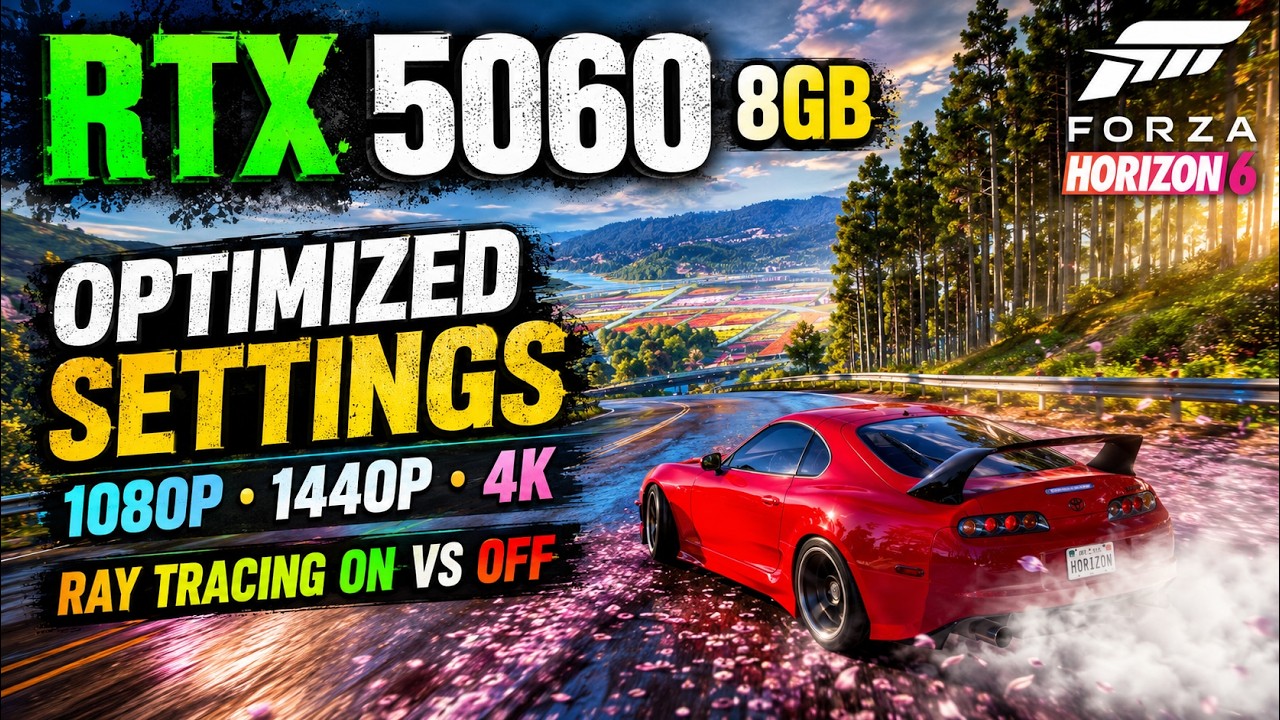 RTX 5060 8GB in Forza Horizon 6 &mdash; Optimized Settings + RT ON vs OFF