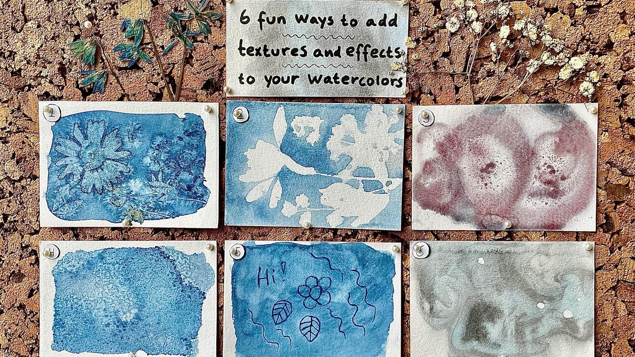 6 fun ways to add textures and effects to your watercolors 🖌️ 4K written tutorial w/ lofi music
