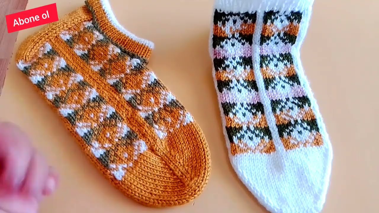 BEŞŞiŞ KİLİM Desenli çorap örüyoruz örgümatik #knittig #örgü #crochet 