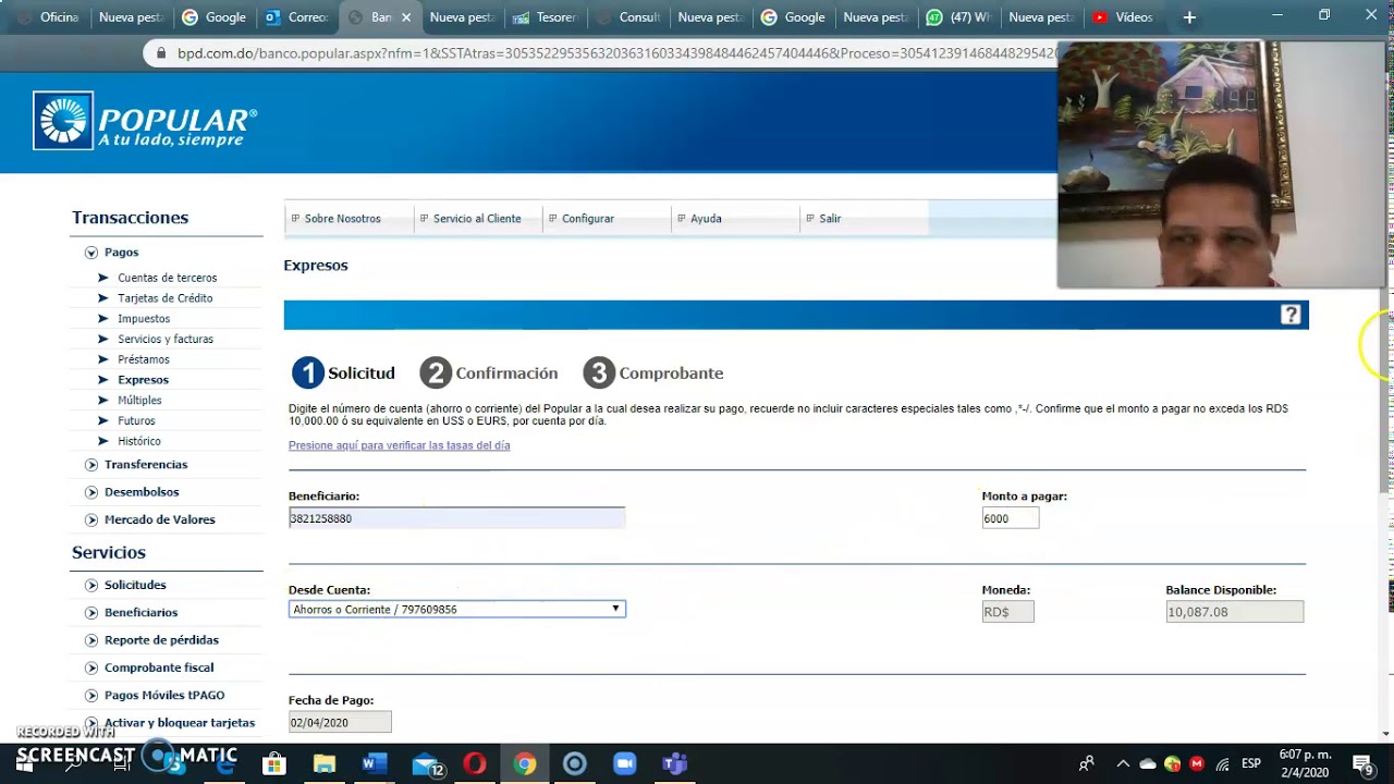 como hacer pago expreso por el banco popular