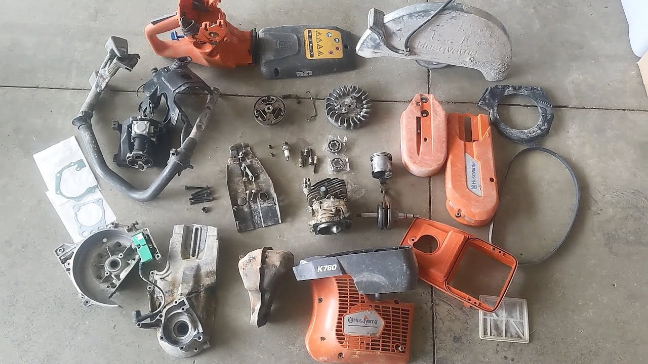 Husqvarna k760 K770 K970 K1270 bottom rebuild. Bearing seized and couldn't pull the pull cord.