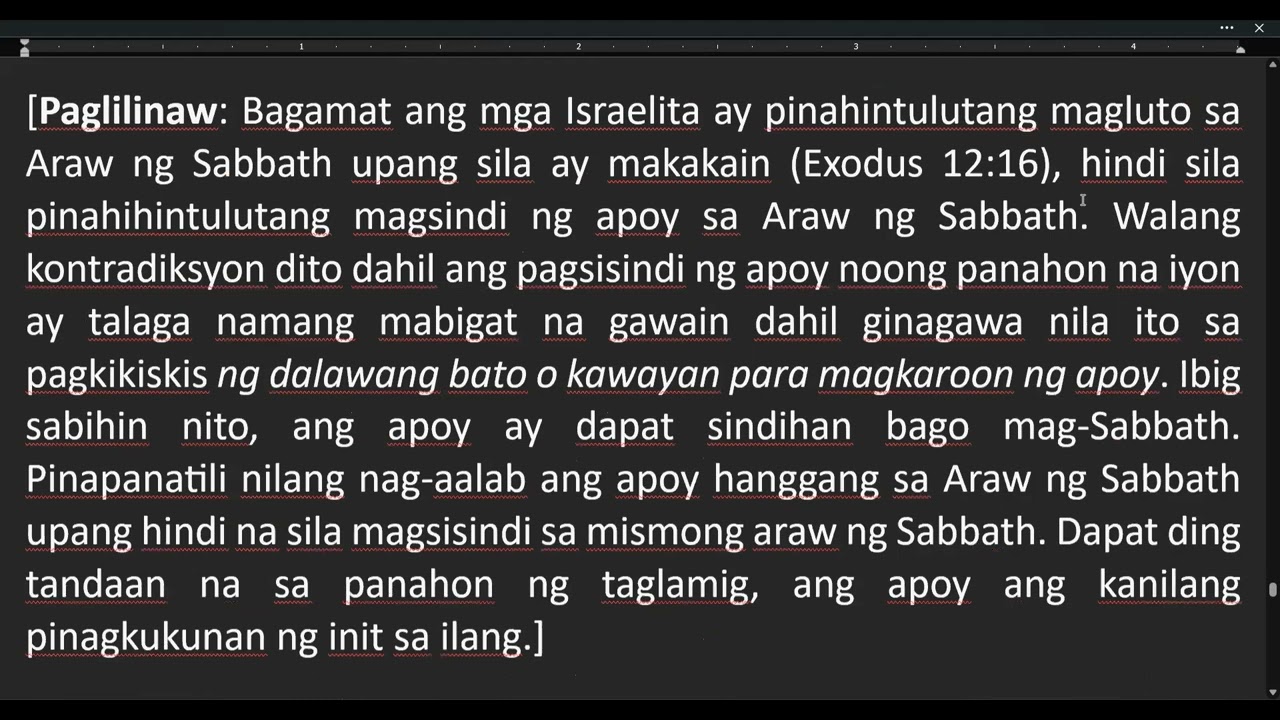 Exo 35-38 Pwede ba magtalik sa araw ng Sabbath? Sino ang mga purple people?