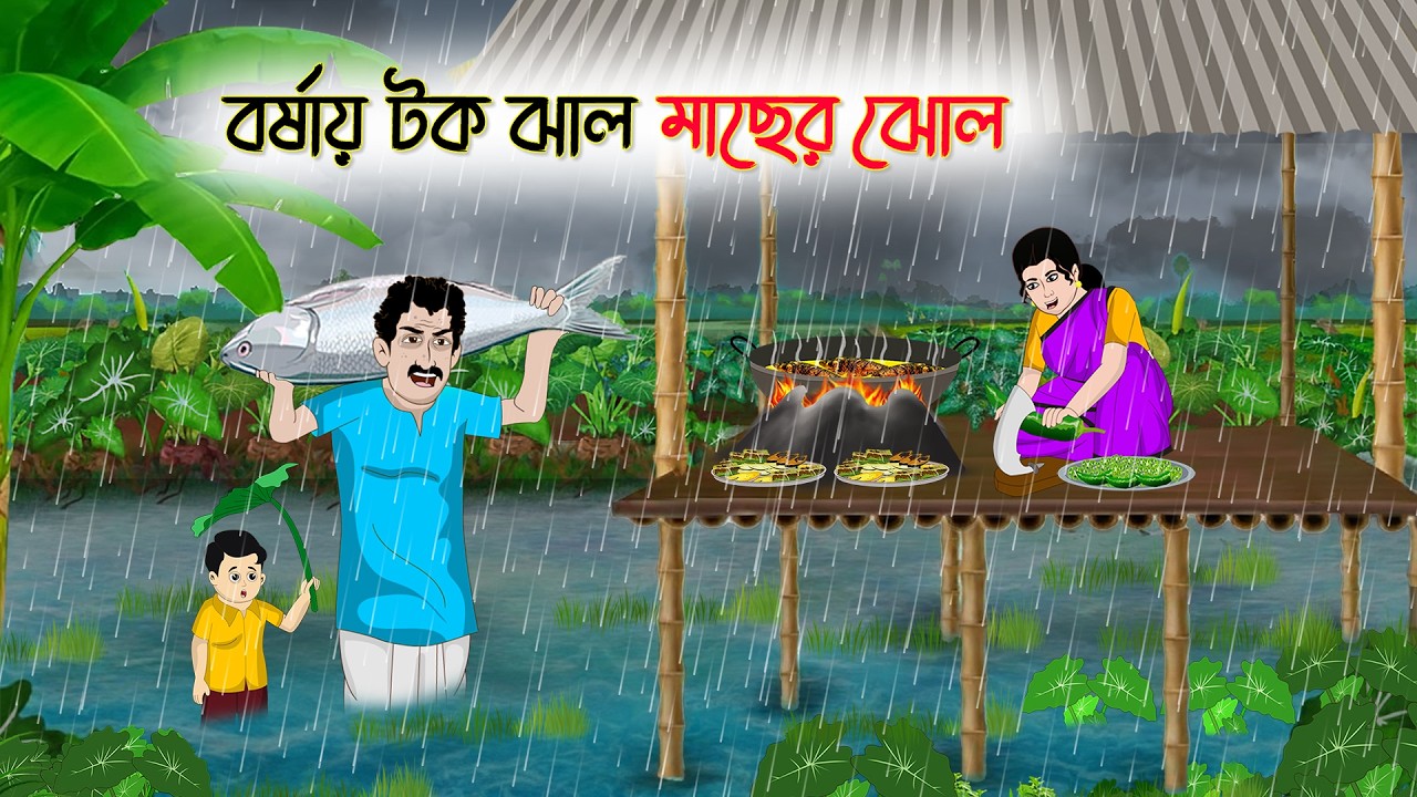 বর্ষায় টক ঝাল মাছের ঝোল | Village Story | Thakumar Jhuli | Bangla Cartoon