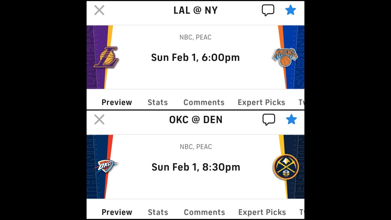 @NBAonNBC Sunday Night Basketball (Debuts) this weekend, LAL-NYK & OKC-DEN [Game Picks-Preview]!