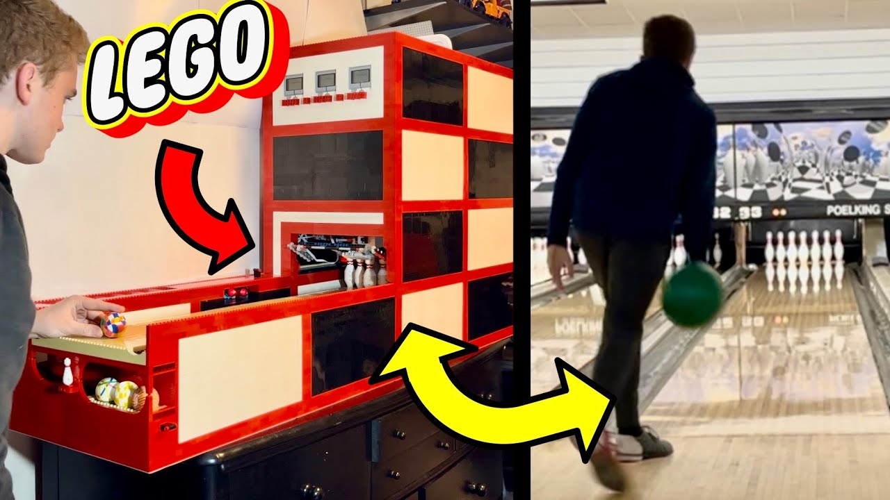 Can My LEGO Bowling Alley Help Me Bowl In Real-Life? | Working Lego Pinsetter