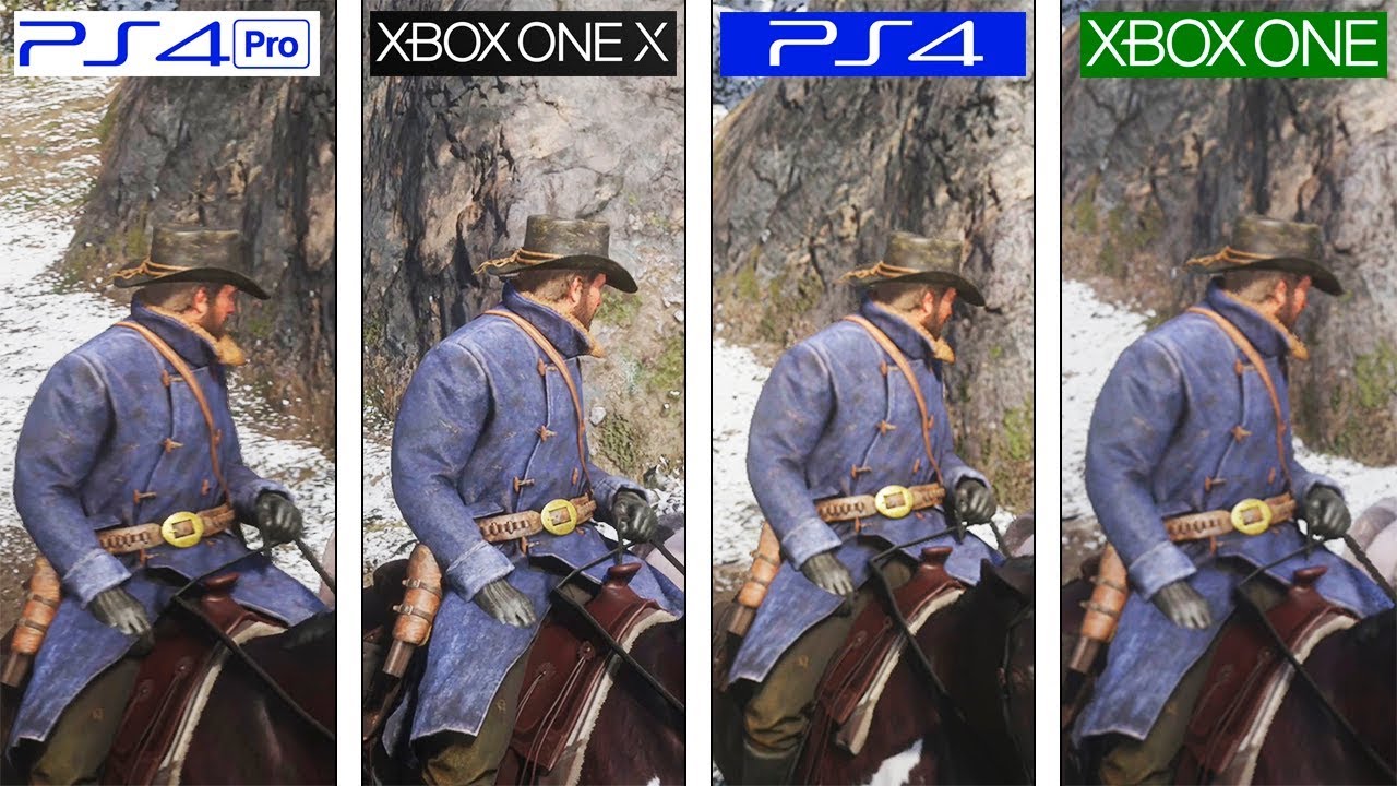 Red Dead Redemption II | PS4 против PS4 Pro против ONE против ONE X | Сравнение графики в разреше...