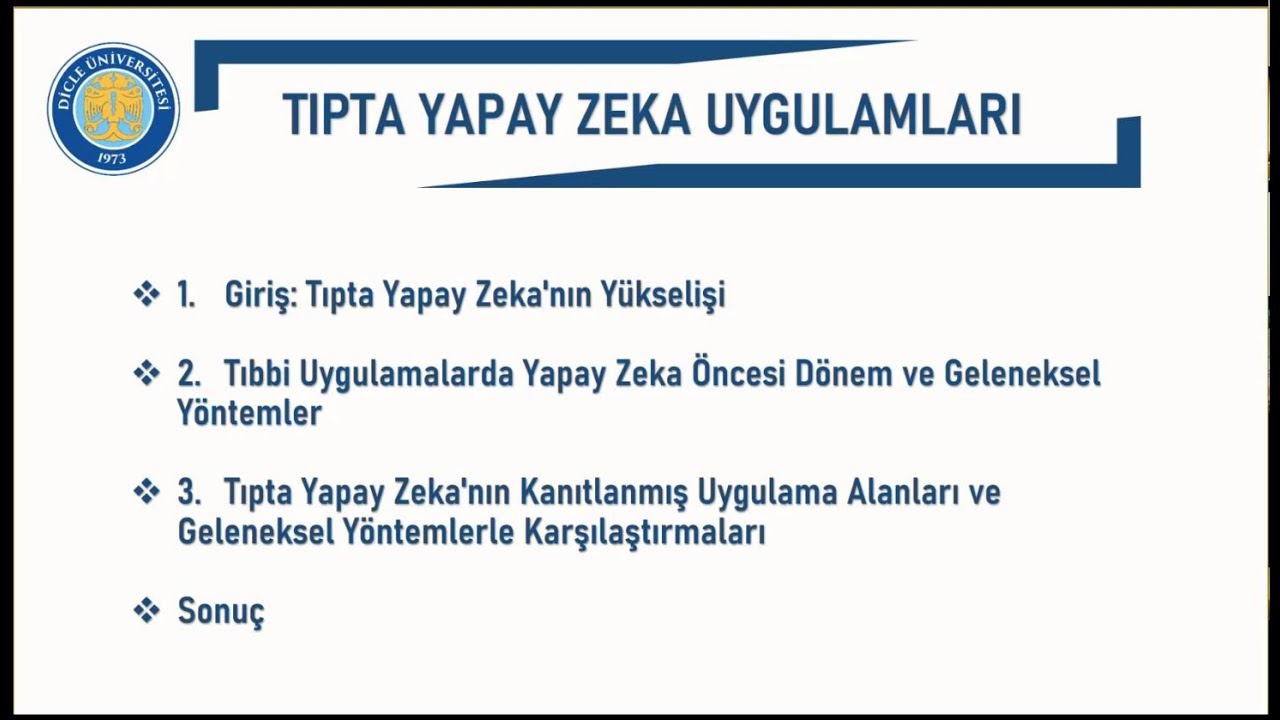 Tıpta Yapay Zeka Uygulamaları - Prof. Dr. Veysi Akpolat