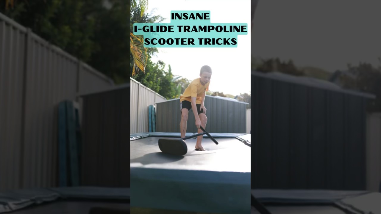 INSANE I-GLIDE TRAMPOLINE SCOOTER TRICKS  #trampoline #scootering #trampoline #insane