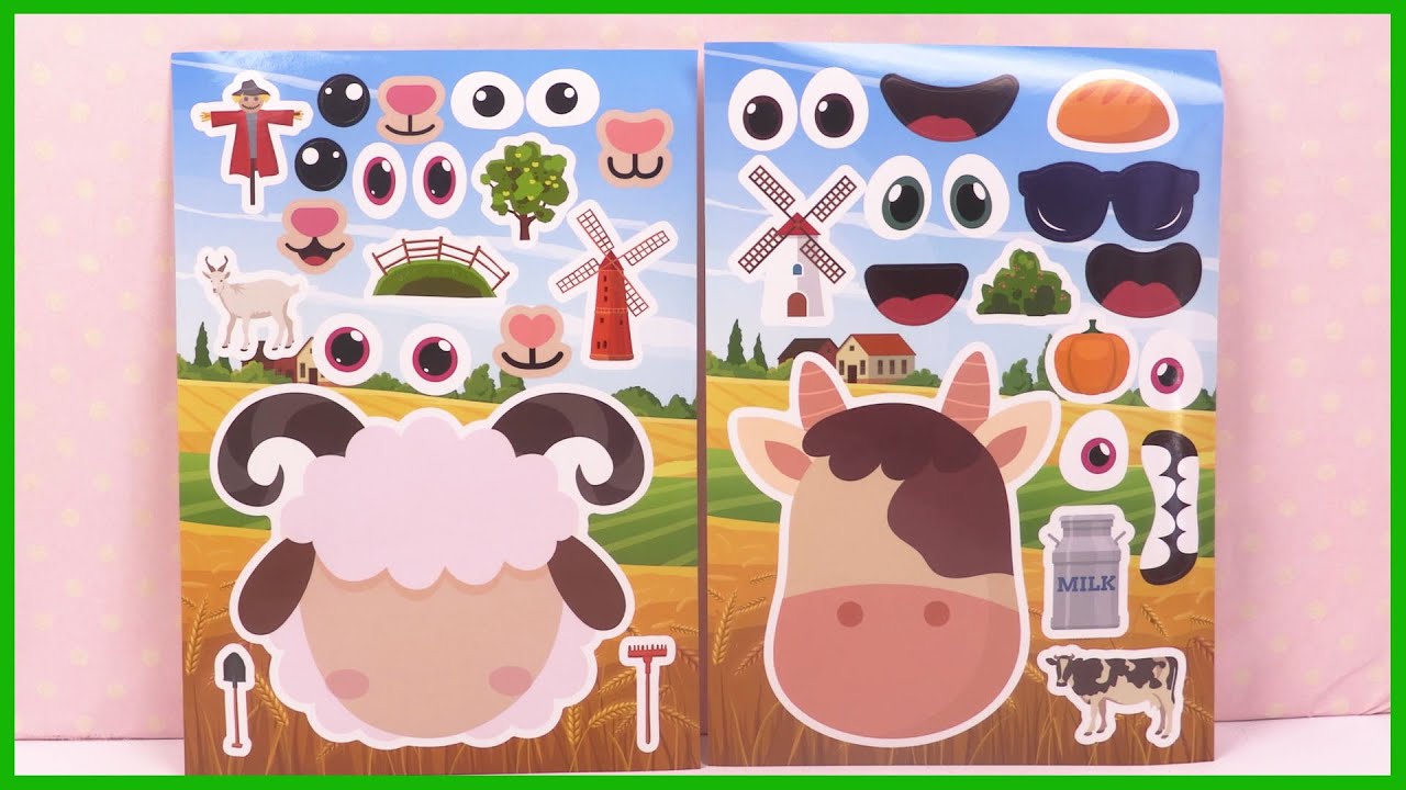 Animaux de la Ferme Crée ton Personnage | Activités pour Enfants Autocollants