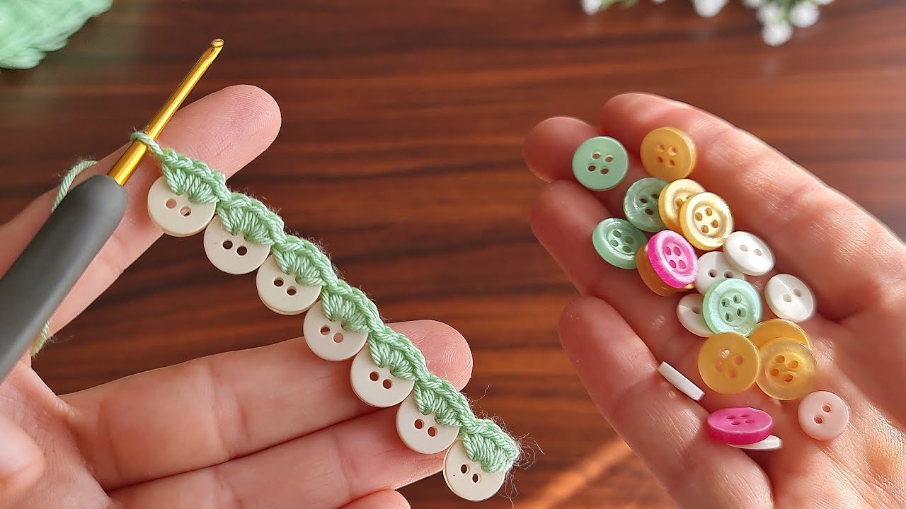 Amazing Crochet - How to make nitting with button crochet - Bu fikri seveceksiniz