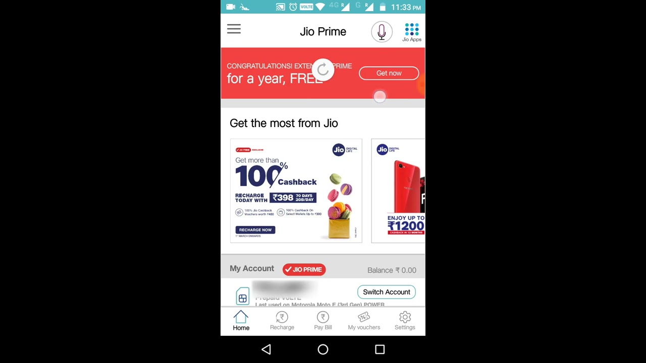 Save 99 Rs Ji prime membership increase by 1 year||How to active Jio prime Dated April 2018