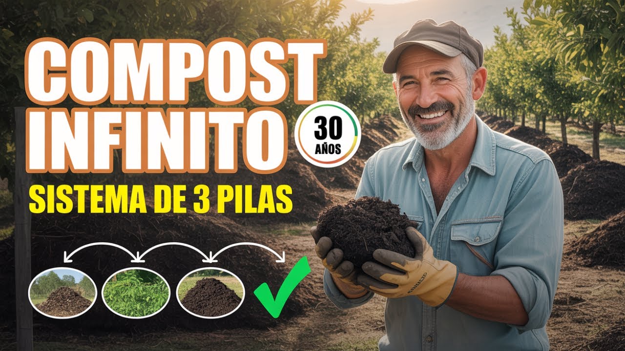 Cómo Hacer COMPOST INFINITO: El Sistema de 3 Pilas que Nunca Falla ♻️ #3